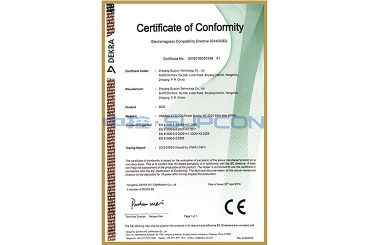 Certificate of Conformity